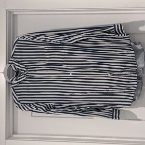 Jane and delancey women's blue and white nautical stripe blouse